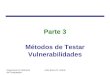 Segurança em Sistemas de Computação João Bosco M. Sobral Parte 3 Métodos de Testar Vulnerabilidades