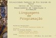 1 Linguagens de Programação Universidade Federal do Rio Grande do Norte Centro de Tecnologia Departamento de Computação e Automação Professor Responsável: