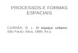 PROCESSOS E FORMAS ESPACIAIS CORRÊA, R. L. O espaço urbano. São Paulo: Ática, 1989. 94 p