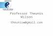Professor Theunis Wilson theunisw@gmail.com. INSÔNIA Caracteriza-se pela falta de sono ou por uma dificuldade prolongada para adormecer por vários dias