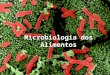 Microbiologia dos Alimentos. Alimentos meio adequado para o crescimento microbiano - deterioração (aumento dos custos) - disseminação de infecções - intoxicações