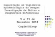 Capacitação em Vigilância Epidemiológica da Dengue: Investigação de Óbitos e Diagnóstico Diferencial 9 a 11 de Novembro 2010 Copim/Divep
