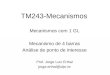 TM243-Mecanismos Mecanismos com 1 GL Mecanismo de 4 barras Análise de ponto de interesse Prof. Jorge Luiz Erthal jorge.erthal@ufpr.br