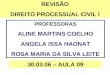 REVISÃO DIREITO PROCESSUAL CIVIL I PROFESSORAS ALINE MARTINS COELHO ANGELA ISSA HAONAT ROSA MARIA DA SILVA LEITE 30.03.06 – AULA 09