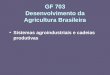 GF 703 Desenvolvimento da Agricultura Brasileira Sistemas agroindustriais e cadeias produtivas