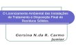 O Licenciamento Ambiental das Instalações de Tratamento e Disposição Final de Resíduos Sólidos. Gersina N.da R. Carmo Junior
