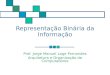 Representação Binária da Informação Prof. Jorge Manuel Lage Fernandes Arquitetura e Organização de Computadores