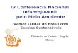 IV Conferência Nacional Infantojuvenil pelo Meio Ambiente Vamos Cuidar do Brasil com Escolas Sustentáveis Diretoria de Ensino – Região Bauru