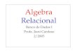 Algebra Relacional Banco de Dados I Profa. Jiani Cardoso 2/2005