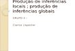 Produção de inferências locais ; produção de inferências globais GRUPO 3 – Clarice Lispector