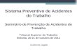 Sistema Preventivo de Acidentes do Trabalho Seminário de Prevenção de Acidentes do Trabalho Tribunal Superior do Trabalho Brasília, 20-21 de outubro de