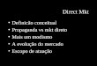 Direct Mkt Definicão conceitual Propaganda vs mkt direto Mais um modismo A evolução do mercado Escopo de atuação