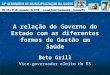 A relação do Governo do Estado com as diferentes formas de Gestão em Saúde Beto Grill Vice-governador eleito do RS