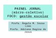 PAINEL JORNAL (micro-coletivo) FOCO: gestão escolar Profa. Ângela M. Sousa Lima Profa. Adriana Regina de Jesus