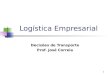 1 Logística Empresarial Decisões de Transporte Prof. José Correia