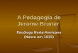 A Pedagogia de Jerome Bruner Psicólogo Norte-Amricano (Nasce em 1915)