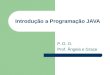 Introdução a Programação JAVA P. O. O. Prof. Ângela e Grace