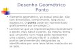 Desenho Geométrico Ponto Elemento geométrico, só possuí posição, não tem dimensões, comprimento, largura ou espessura. O ponto pode ser representado graficamente