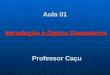 Aula 01 Professor Caçu Introdução à Óptica Geométrica
