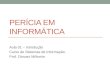 PERÍCIA EM INFORMÁTICA Aula 01 – Introdução Curso de Sistemas de Informação. Prof. Diovani Milhorim