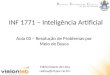 INF 1771 – Inteligência Artificial Edirlei Soares de Lima Aula 03 – Resolução de Problemas por Meio de Busca