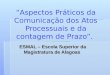 Aspectos Práticos da Comunicação dos Atos Processuais e da contagem de Prazo. ESMAL – Escola Superior da Magistratura de Alagoas