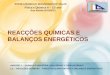 REACÇÕES QUÍMICAS E BALANÇOS ENERGÉTICOS UNIDADE 1 – QUÍMICA E INDÚSTRIA: EQUILÍBRIOS E DESIQUILÍBRIOS 1.2. – REACÇÕES QUÍMCIAS - ASPECTOS QUANTITATIVOS