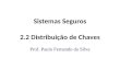 Sistemas Seguros 2.2 Distribuição de Chaves Prof. Paulo Fernando da Silva