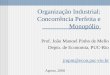 Organização Industrial: Concorrência Perfeita e Monopólio Prof. João Manoel Pinho de Mello Depto. de Economia, PUC-Rio jmpm@econ.puc-rio.br Agosto, 2008