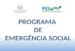 Ministério da Solidariedade e da Segurança Social PROGRAMA DE EMERGÊNCIA SOCIAL