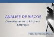 Gerenciamento do Risco em Empresas Prof. Fernando Pires ANÁLISE DE RISCOS