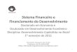 Sistema Financeiro e Financiamento do Desenvolvimento Sistema Financeiro e Financiamento do Desenvolvimento Doutorado em Economia e Doutorado em Desenvolvimento