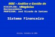 MBE – Análise e Gestão de Negócios Aracaju, Setembro de 2005 Sistema Financeiro DISCIPLINA: Ambiente Macroeconômico PROFESSOR: José Ricardo de Santana