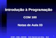 1 Introdução à Programação COM 100 Notas de Aula 03 UFOP – ICEB – DECOM Prof. Marcelo Luiz Silva Red