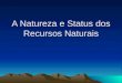 A Natureza e Status dos Recursos Naturais. Recursos essências como poucos substitutos Recursos essências como poucos substitutos Quais são os recursos