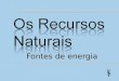 Fontes de energia Recursos naturais Recursos naturais são todos os bens fornecidos pela natureza e que são passíveis de uso pela humanidade. Esses recursos