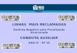 LINHAS MAIS RECLAMADAS Ranking Negativo para Fiscalização Direcionada CONDUTA AUXILIAR ANO IV – Nº 10