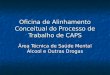 Oficina de Alinhamento Conceitual do Processo de Trabalho de CAPS Área Técnica de Saúde Mental Álcool e Outras Drogas