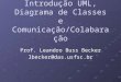 Introdução UML, Diagrama de Classes e Comunicação/Colabaração Prof. Leandro Buss Becker lbecker@das.usfsc.br