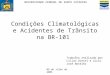 Condições Climatológicas e Acidentes de Trânsito na BR-101 UNIVERSIDADE FEDERAL DE SANTA CATARINA Trabalho realizado por Lilian Diesel e Lúcio José Botelho