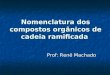 Nomenclatura dos compostos orgânicos de cadeia ramificada Prof: Renê Machado