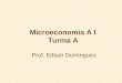 Microeconomia A I Turma A Prof. Edson Domingues. Aula 10 Escolha Intertemporal