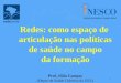 Redes: como espaço de articulação nas políticas de saúde no campo da formação Prof. JOão Campos (Depto de Saúde Coletiva da UEL) 1