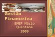 Gestão Financeira EMEF Mário Quintana 2009 Plano de Aplicação de Recursos (PAR) Planejado Bimestralmente; Feito em planilhas dividas em consumo, permanente