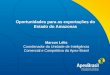 Título da apresentação Marcos Lélis Coordenador da Unidade de Inteligência Comercial e Competitiva da Apex-Brasil Oportunidades para as exportações do