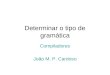 Determinar o tipo de gramática Compiladores João M. P. Cardoso