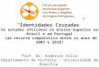 Identidades Cruzadas Os estudos africanos no Ensino Superior no Brasil e em Portugal (um recorte comparativo entre os anos de 2003 e 2010) Prof. Dr. Anderson