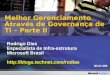 Rodrigo Dias Especialista de Infra-estrutura Microsoft Brasil  Nível 300 Melhor Gerenciamento Através de Governança de TI