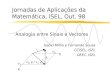 Jornadas de Aplicações da Matemática, ISEL, Out. 98 Analogia entre Sinais e Vectores Isabel Milho e Fernando Sousa CCISEL, ISEL DEEC, ISEL