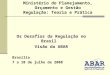 Ministério do Planejamento, Orçamento e Gestão Regulação: Teoria e Prática Os Desafios da Regulação no Brasil Visão da ABAR Brasília 7 a 10 de julho de